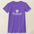 Cute purple pickleball slim fit t shirt for women