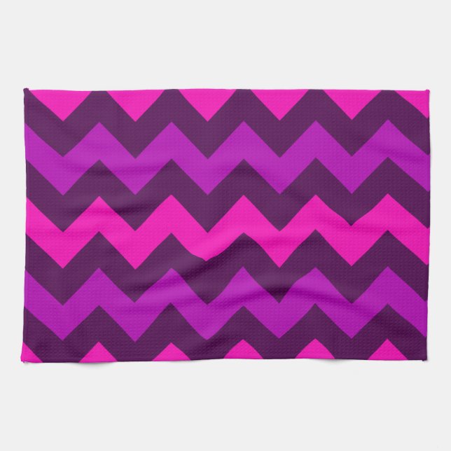 Cute Purple Pink Chevrons Kitchen Towel (Horizontal)