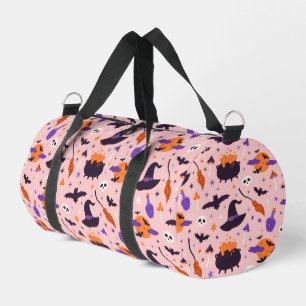 Cute Purple & Pink Halloween Pattern Duffle Bag