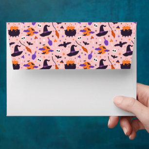 Cute Purple & Pink Halloween Pattern Envelope