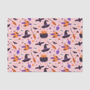 Cute Purple & Pink Halloween Pattern Tissue Paper