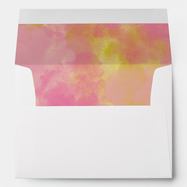 Cute purple pink print inside custom back flap  envelope (Back (Bottom))