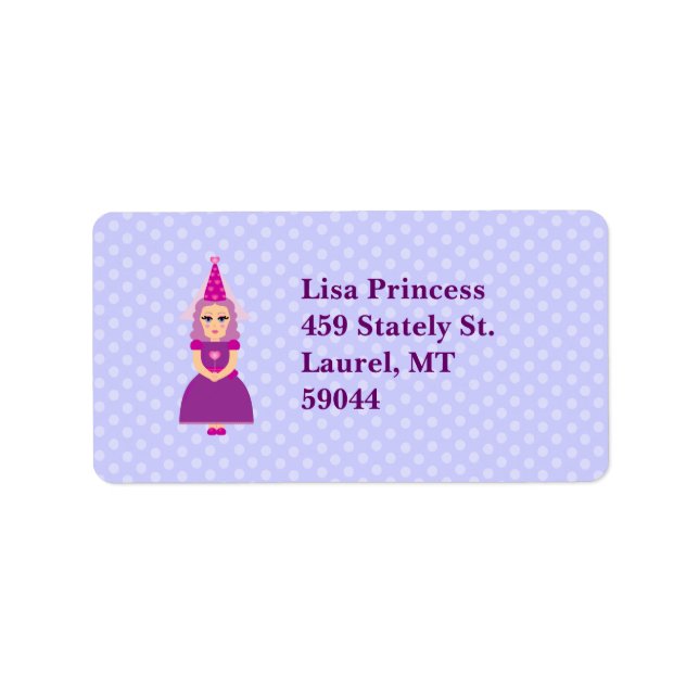 Cute Purple Princess Label (Front)