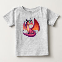 Cute purple/red cartoon dragon