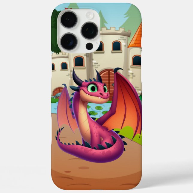 Cute purple/red cartoon dragon Case-Mate iPhone case (Back)