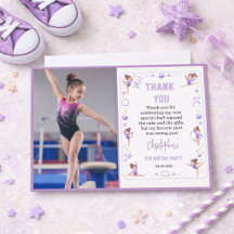 Cute Purple Rhythmic Gymnastics Birthday party