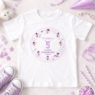Cute Purple Rhythmic Gymnastics Sporty Theme T-Shirt