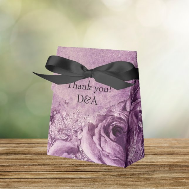 Cute Purple Roses Favour Box (Creator Uploaded)