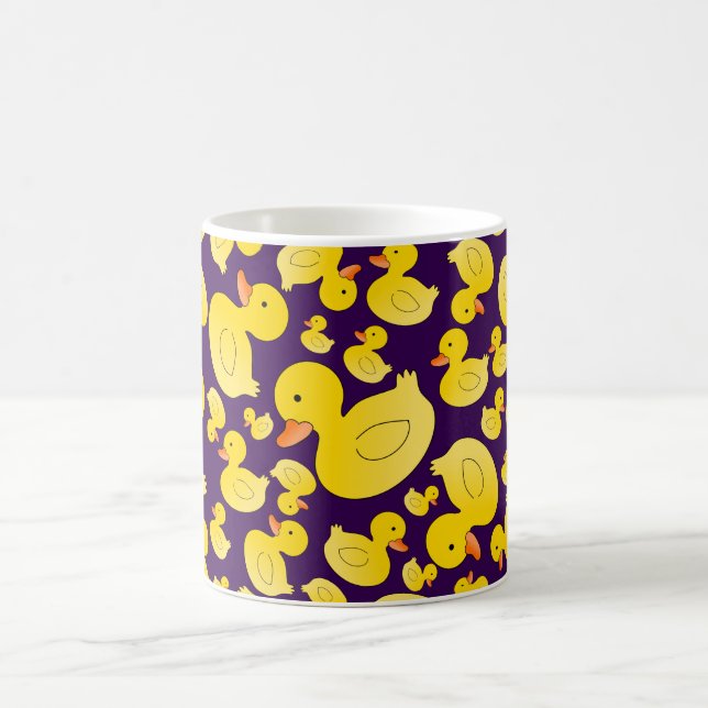 Cute purple rubber ducks coffee mug (Center)