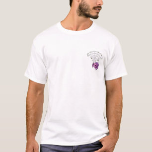 Cute Purple Spider Hanging from WiFi Shaped Web T-Shirt