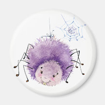 Cute purple spider magnet