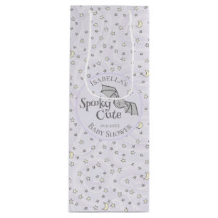 Cute Purple Spooky Cute October Baby Shower Wine Gift Bag