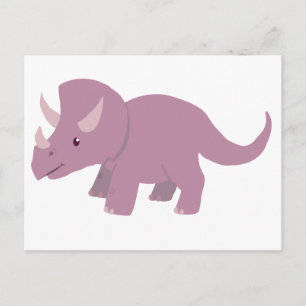 Cute Purple Triceratops (baby Torosaurus) Postcard