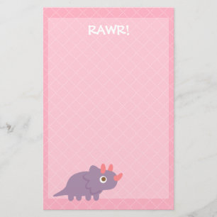 Cute Purple triceratops dinosaur Stationery