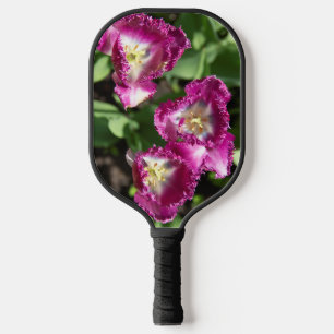 Cute purple tulips in the garden pickleball paddle