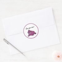 Cute Purple Walrus Cartoon, Friendly Ocean Nature