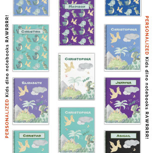 Cute Purple Watercolor Dinosaur Notebook