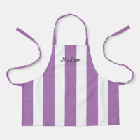Cute Purple White Stripes Personalised Kids