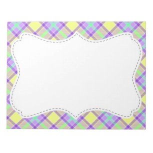 Cute Purple & Yellow Plaid Notepad