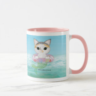 Cute Purrmaid with a swimming ring Mug