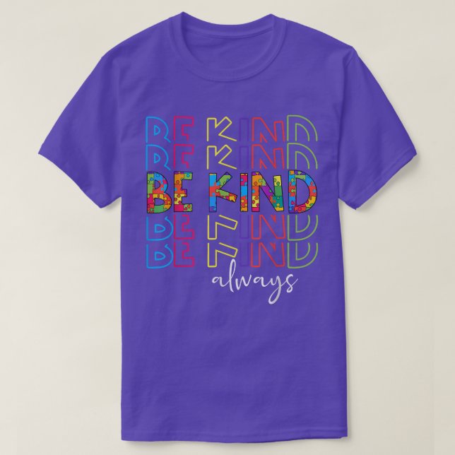 Cute Puzzle Piece Kindness Autism Awareness Month  T-Shirt (Design Front)