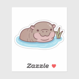 Cute Pygmy Hippo Chilling In River