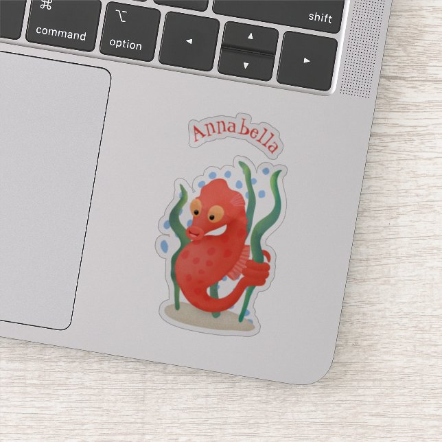 Cute pygmy seahorse cartoon (Detail)