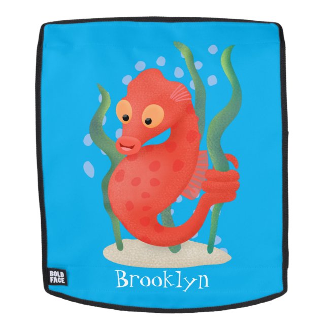Cute pygmy seahorse cartoon backpack (Removable Face)