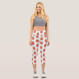 Cute pygmy seahorse cartoon capri leggings