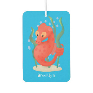 Cute pygmy seahorse cartoon car air freshener