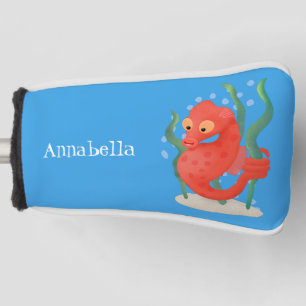 Cute pygmy seahorse cartoon golf head cover