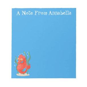Cute pygmy seahorse cartoon notepad