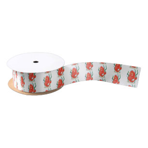 Cute pygmy seahorse cartoon satin ribbon
