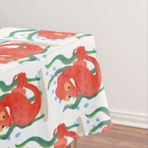 Cute pygmy seahorse cartoon tablecloth