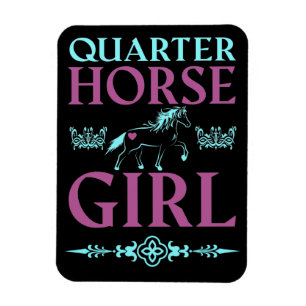 Cute Quarter Horse Girl Magnet