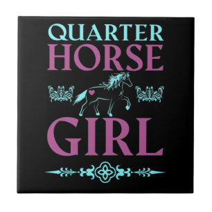 Cute Quarter Horse Girl  Tile