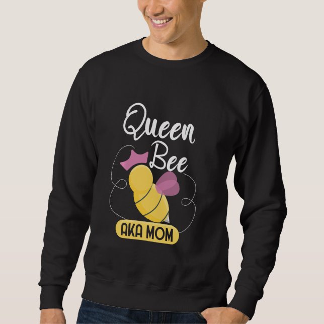 Cute Queen Bee Aka Mum Moms Bee Sweatshirt (Front)
