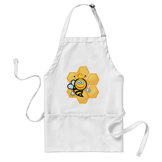 cute queen bee and beehive standard apron (Front)