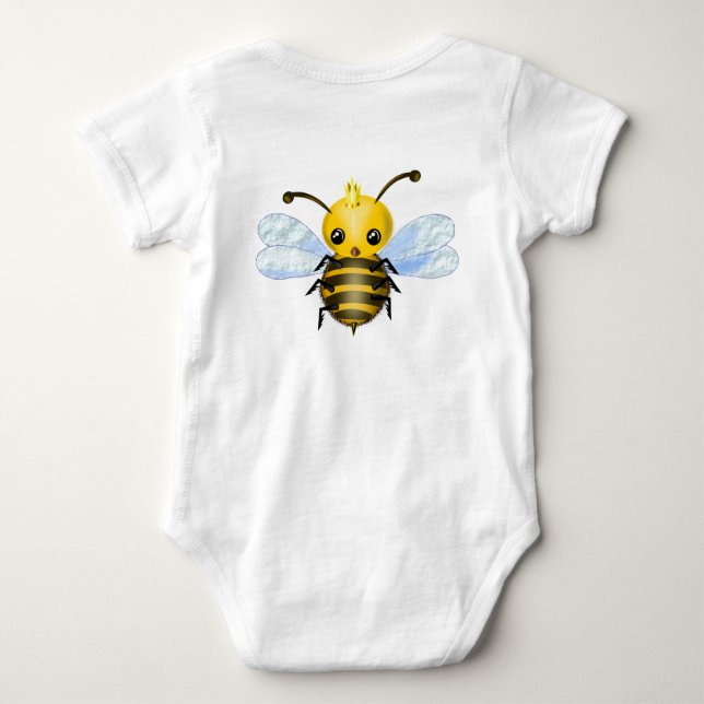 Cute Queen Bee Baby Bodysuit (Back)