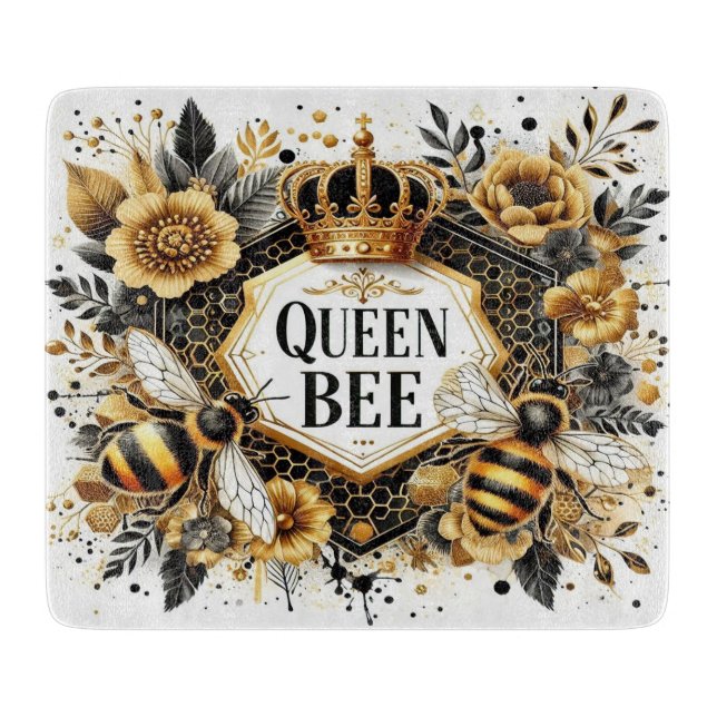 Cute Queen Bee Cutting Board (Front)