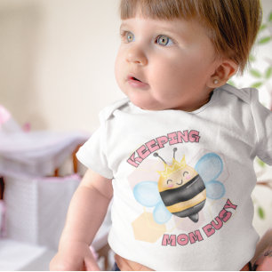 Cute Queen Bee, Keeping Mum Busy Girl Baby Bodysuit