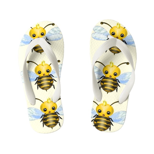 Cute Queen Bee Kid's Jandals (Footbed)