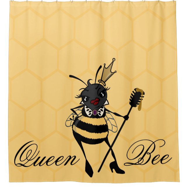 CUTE QUEEN BEE SHOWER CURTAIN (Front)
