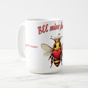 cute queen bee valentine coffee mug