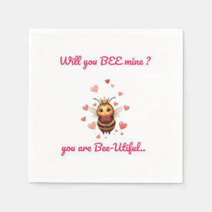 cute queen bee valentine napkin