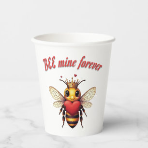 cute queen bee valentine paper cups