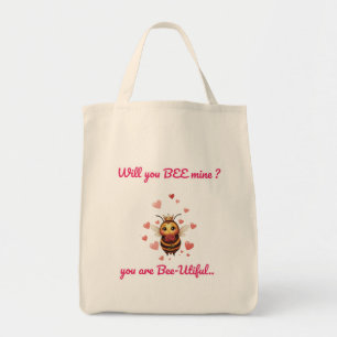 cute queen bee valentine tote bag
