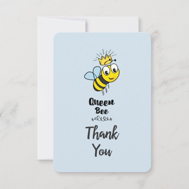 Cute Queen Bee with Crown Thank You (Front)