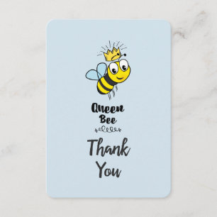 Cute Queen Bee with Crown Thank You Card