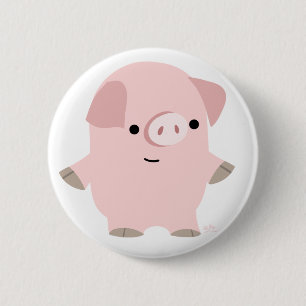 Cute Quiet Cartoon Pig Button Badge